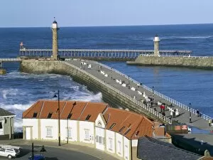 Images Dated 20th April 2010: Whitby harbour entrance K021755