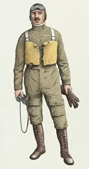 People in the Past Illustrations Collection: World War One flying boat pilot N100005
